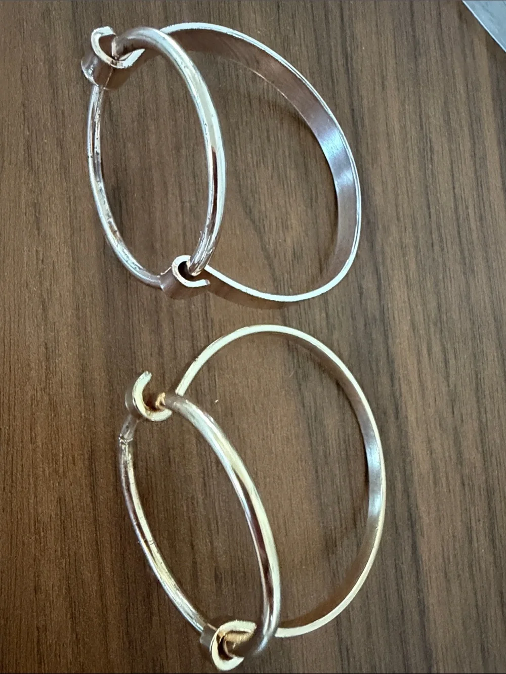 Gold-Tone Hoop Women's Bangle and Rose Gold Hoop Bangle